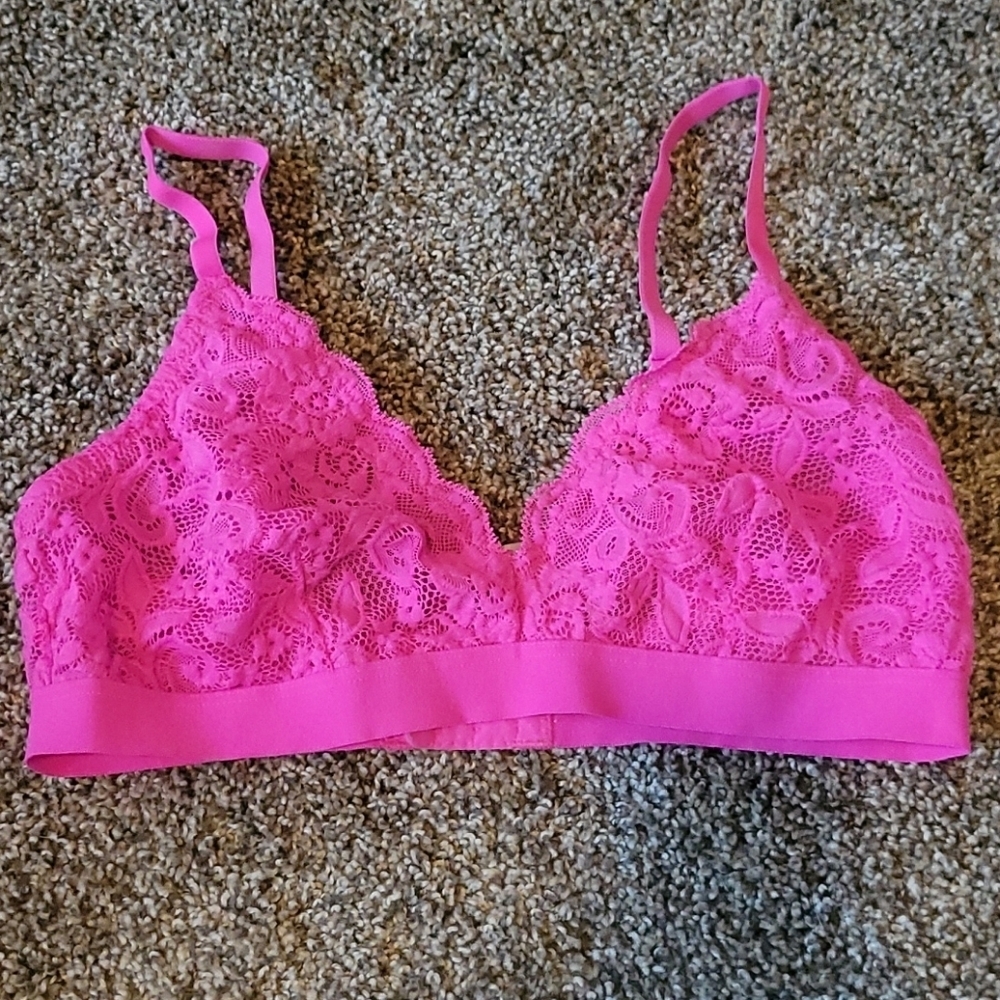 Xhilaration Hot Pink Lace Perfect Bralette XL
